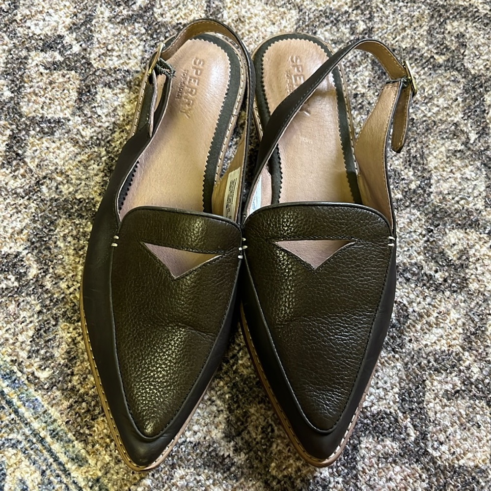 Sperry Women's Saybrook Slingback Loafer Flat size 8.5 Olive